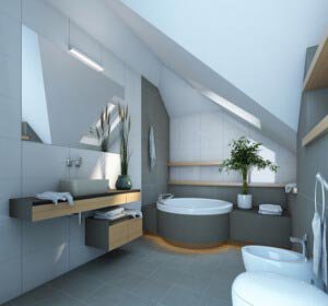 Salle d'eau confortable dans une maison