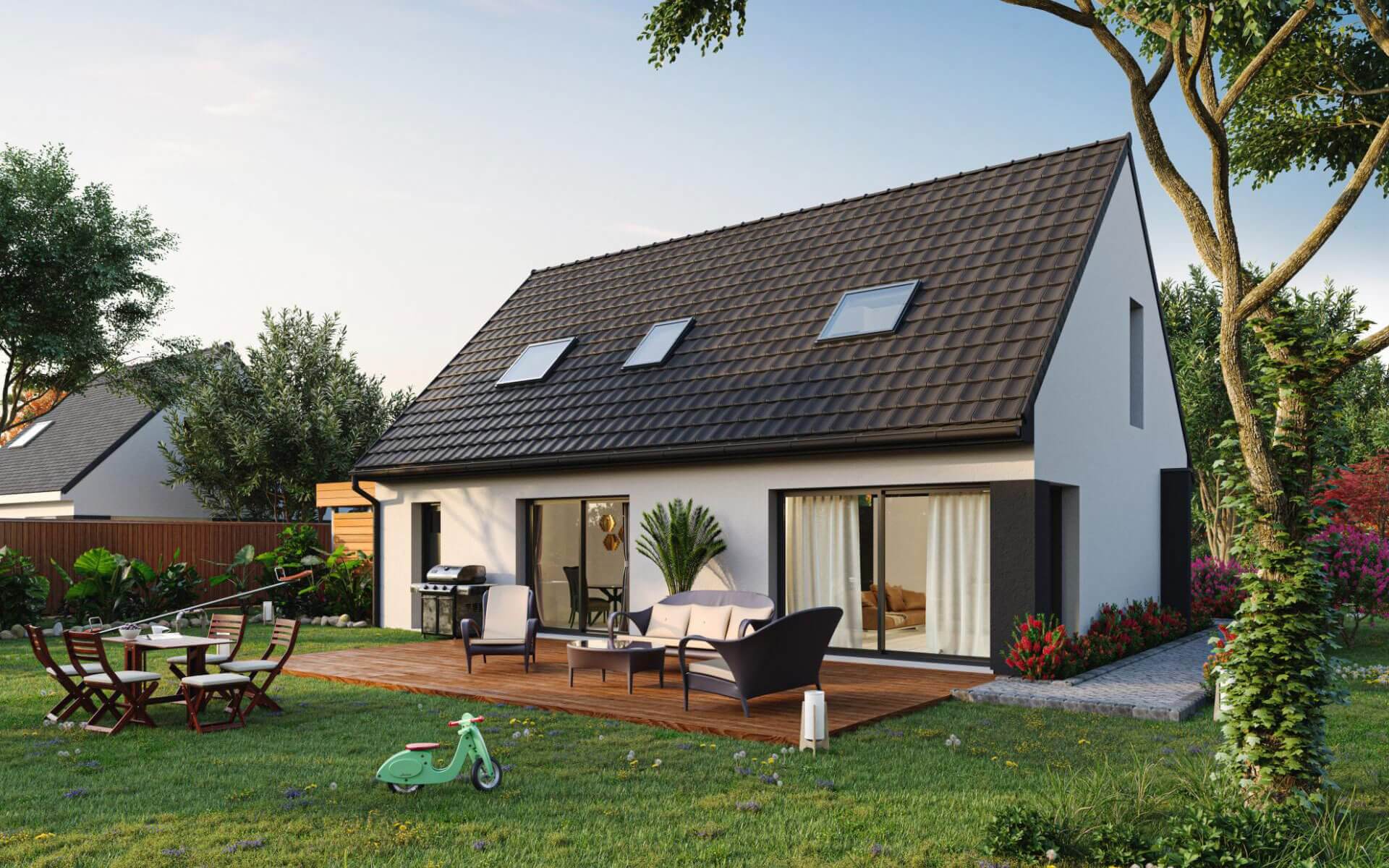 Maison contemporaine à étage par constructeur maisons