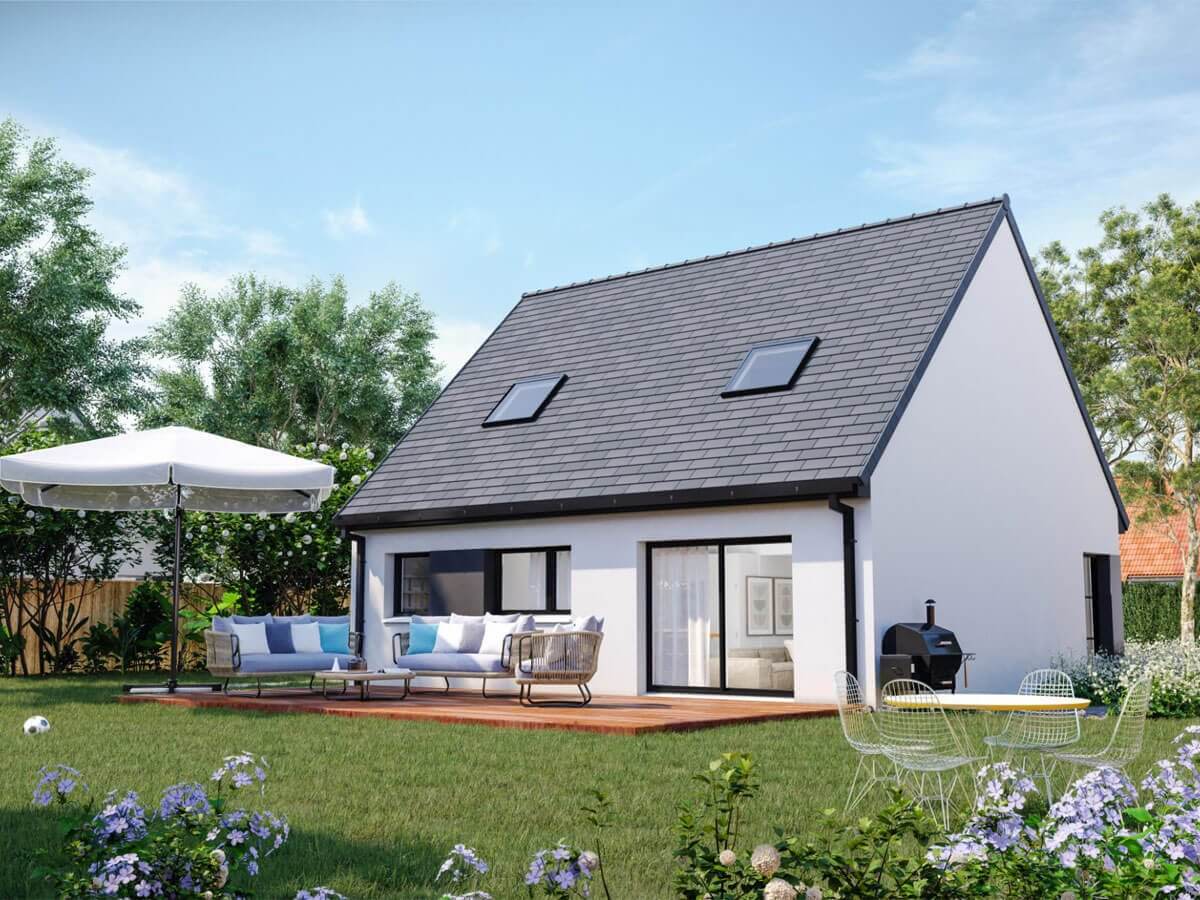 Maison contemporaine à étage façade arrière