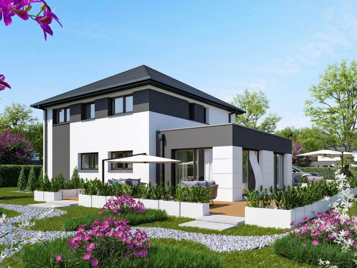 Maison R+1 contemporaine façade arrière