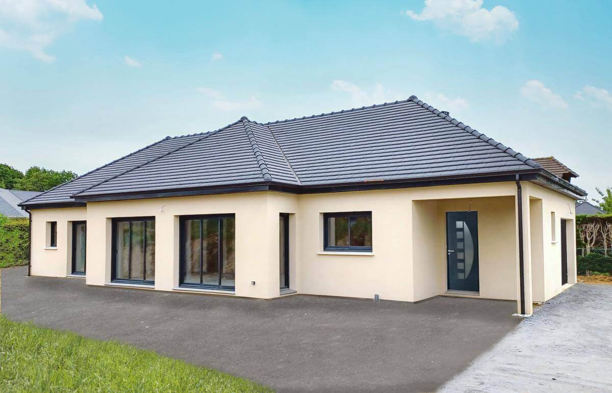 Construction maison contemporaine de plain-pied de 127m² et 4 chambres