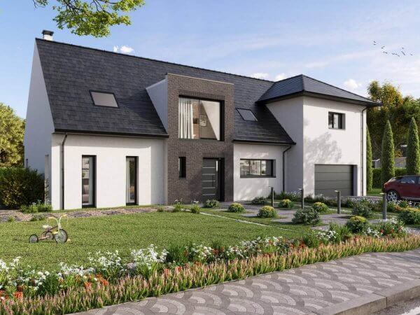 Maison contemporaine avec étage sur mesure 3 chambres 207m²