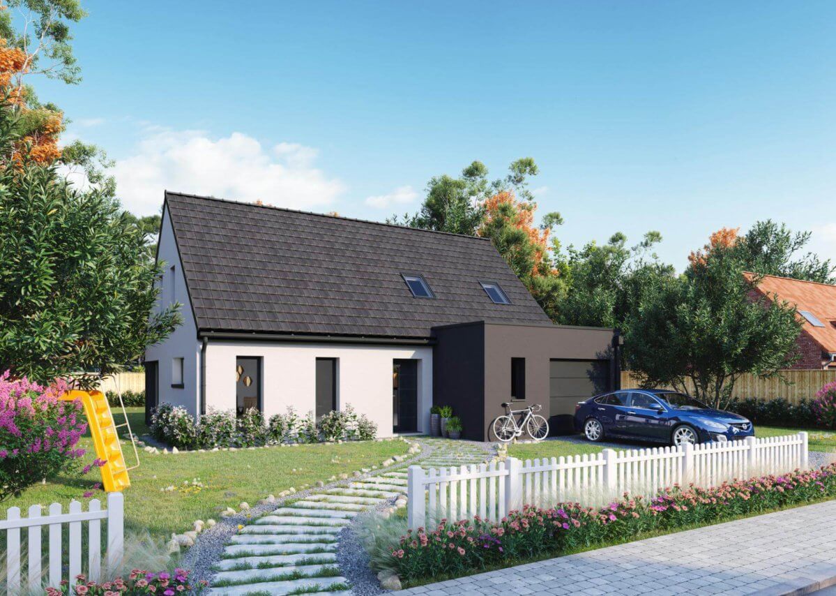 Maison contemporaine R+combles 4 chambres 121m²