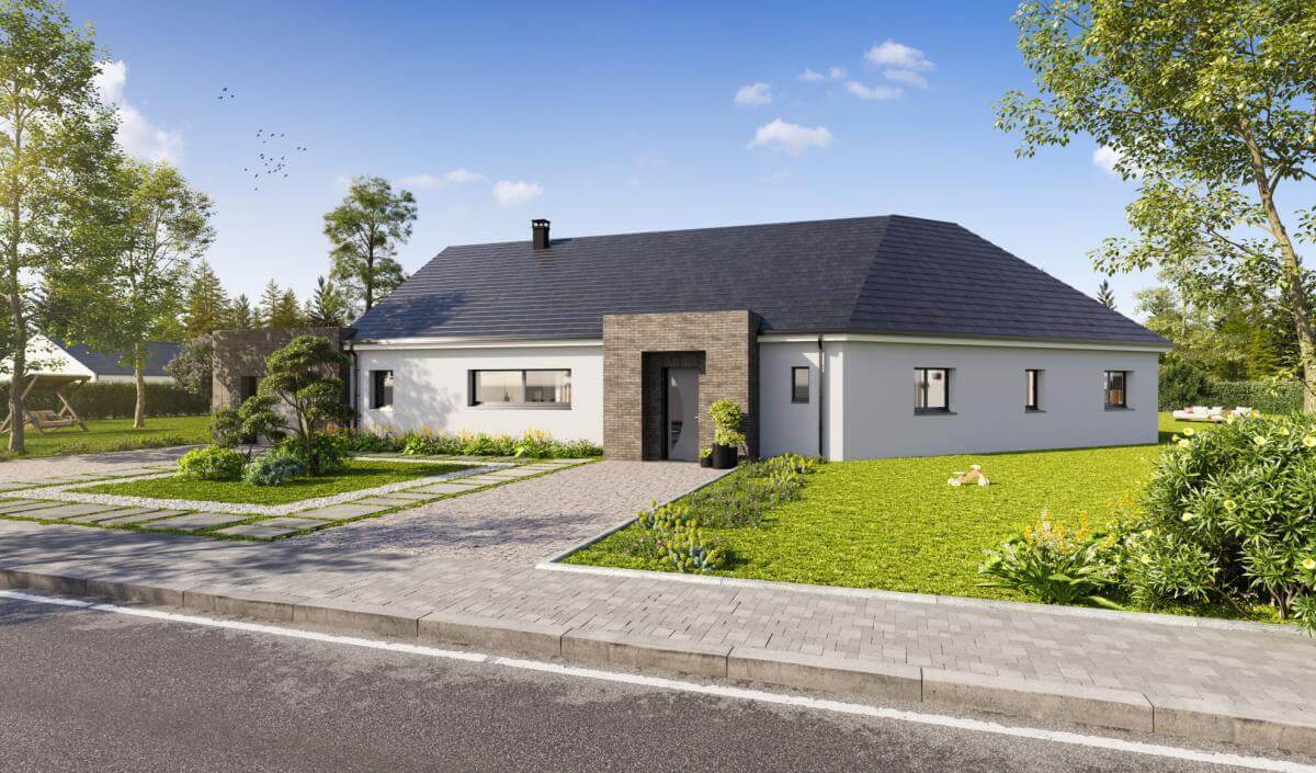 Maison individuelle haut de gamme de plain-pied 4 chambres 207m²