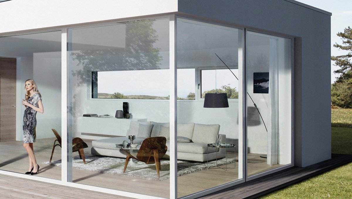 Baies vitrées alu-pvc maison contemporaine