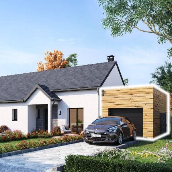 Extension maison séjour et garage bois