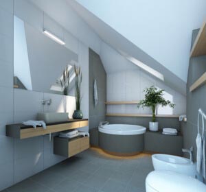 Salle d'eau dans une maison